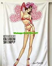 victorias secret feather wing flannel sofa throw blanket V193